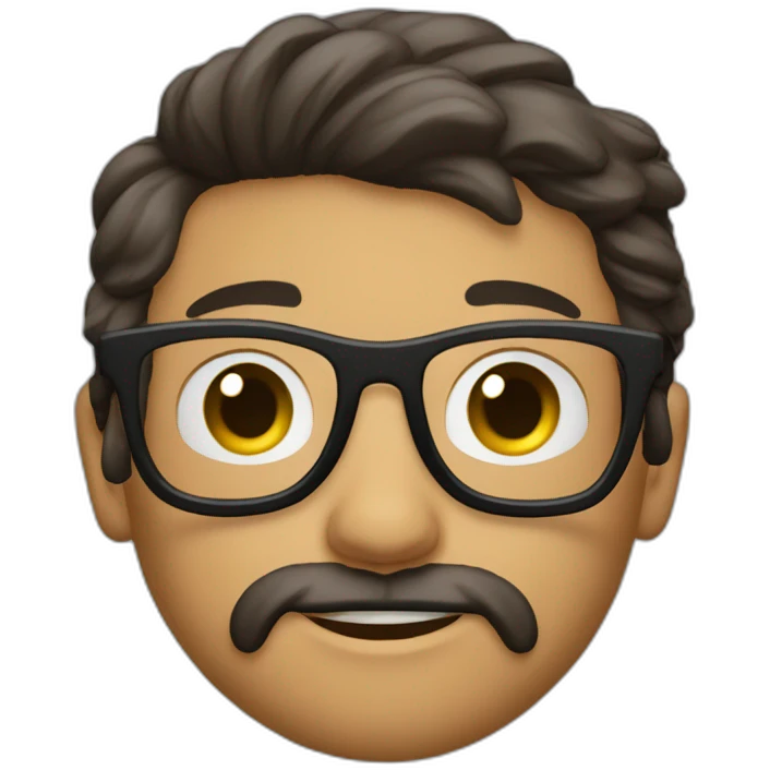 un joven con gafas y barba guapo emoji
