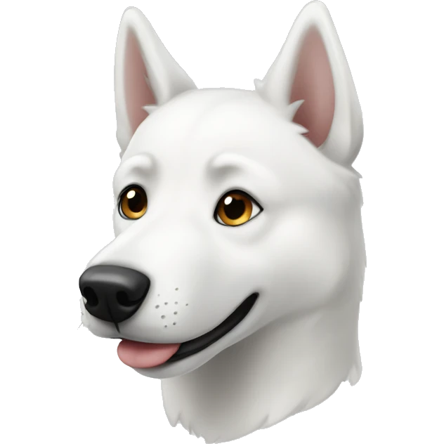 pure white husky with floppy ears emoji