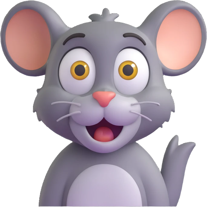 Jerry from Tom and Jerry cartoon waking up startled with wide eyes emoji