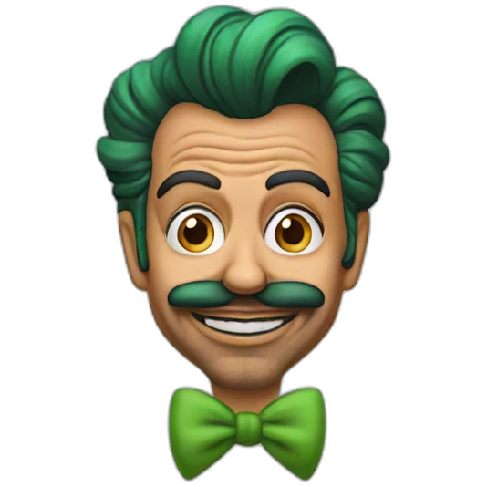 Eugenio Derbez clown with green air emoji