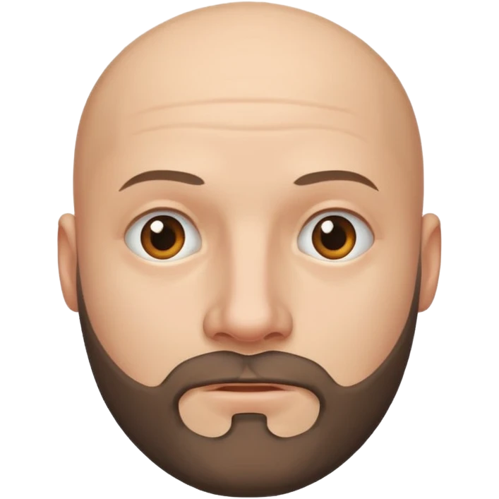 Bald with semi bearded face emoji