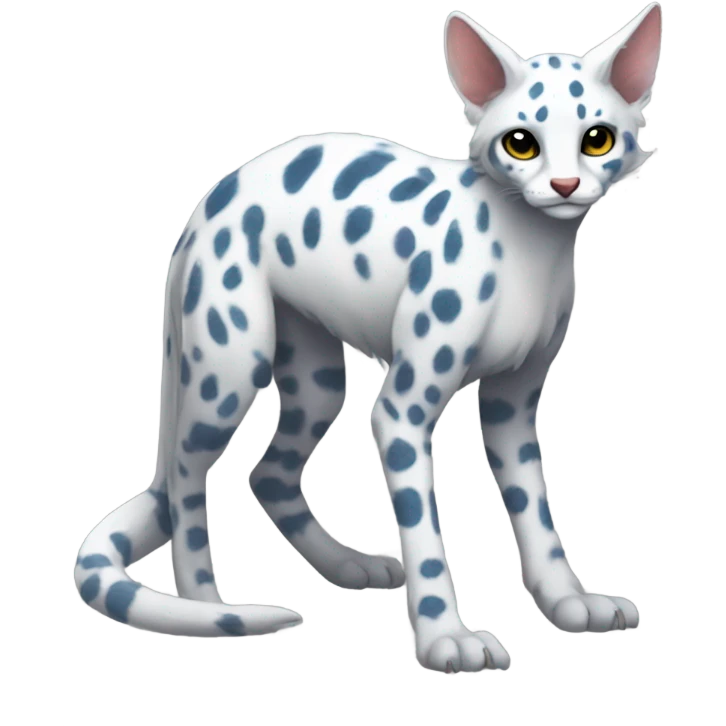 Modern Feral Rare Fantasy Vernid-Trico-species by LiLaiRa, random markings, full body emoji