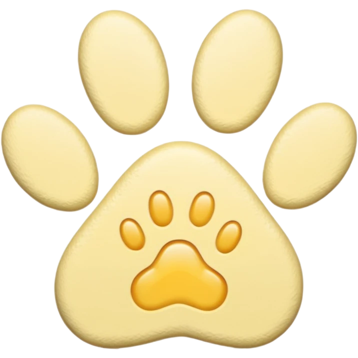 a pastel yellow pawprint emoji