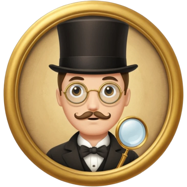 can you change that to him looking through a long monocle emoji