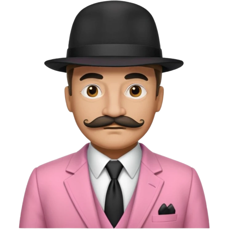 Mobster in Pink Suit – Pink jacket, black tie, mustache, black hat.



 emoji