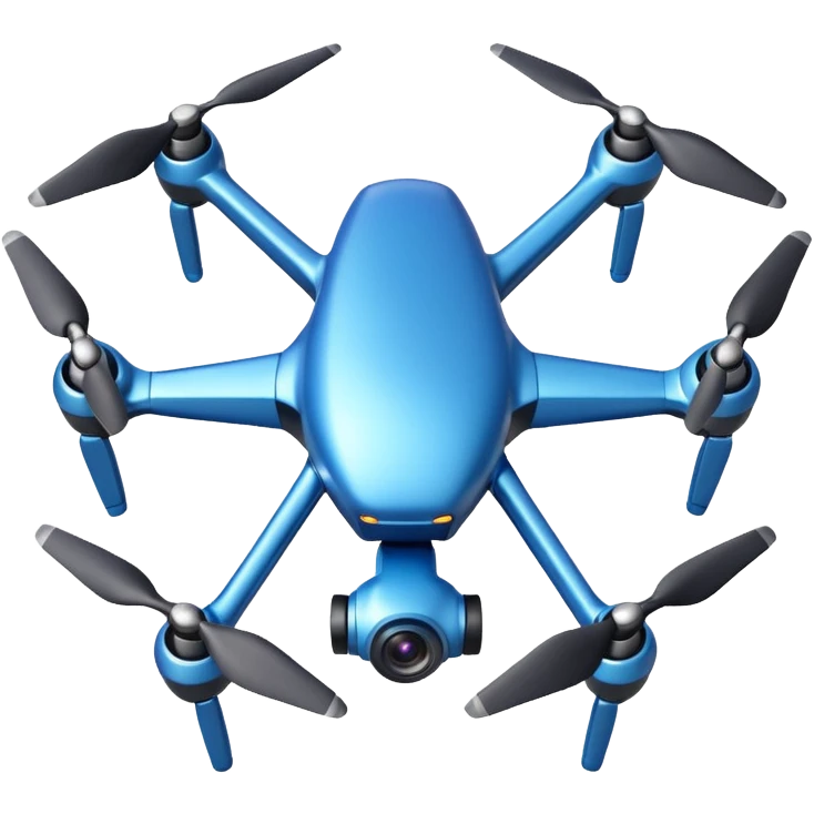 Blue Drone – camera lens, Courier Drones. emoji
