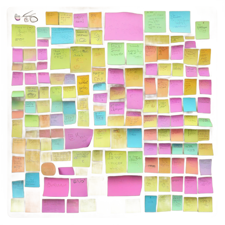 modern sticky notes on board emoji