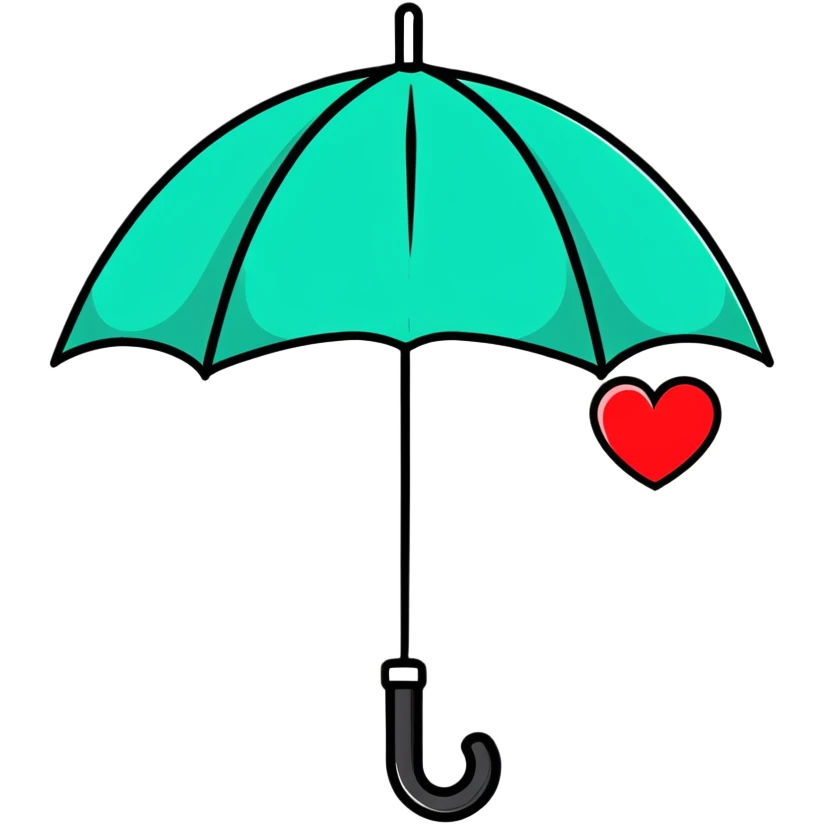 Umbrella with heart symbol representing protection for sexual health clinic emoji