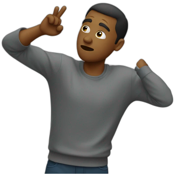 Homme qui fait un dab emoji