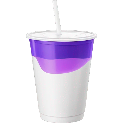 purple drink in a plastic white cup emoji