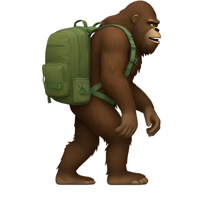 bigfoot with backpack  emoji