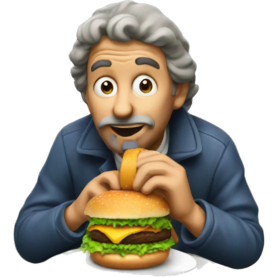 tramp eating burger emoji