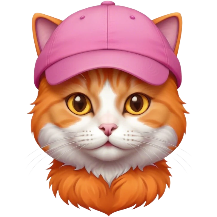 Cat Orange cap pink emoji