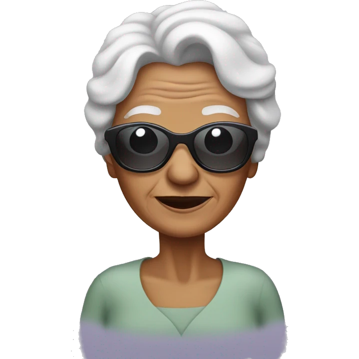 elderly woman wearing sunglasses emoji