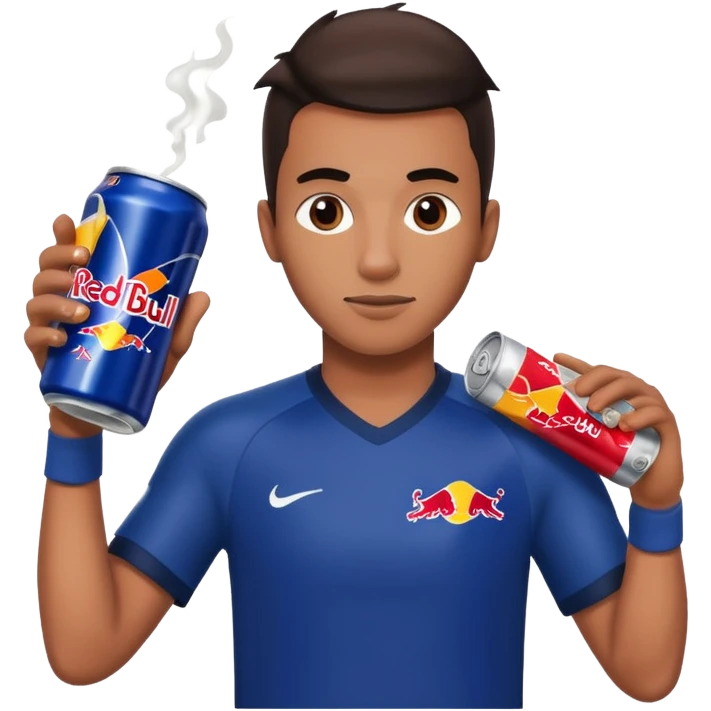 Red bull energy drink imogi for soccer players emoji