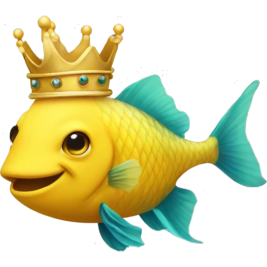 yellow fish with crown emoji