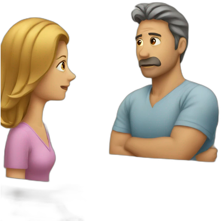 man watching wife emoji