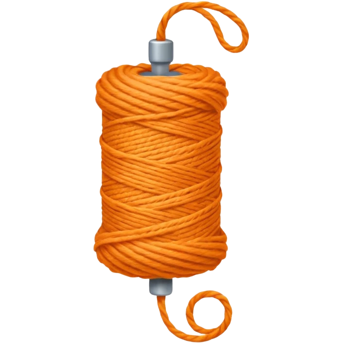 orange yarn on a bobbin emoji