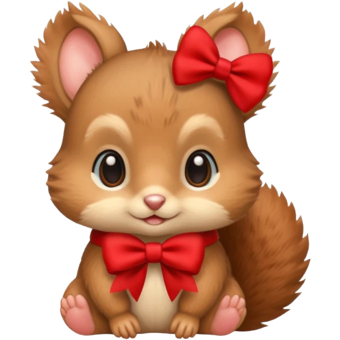 baby squirrel with a red bow emoji