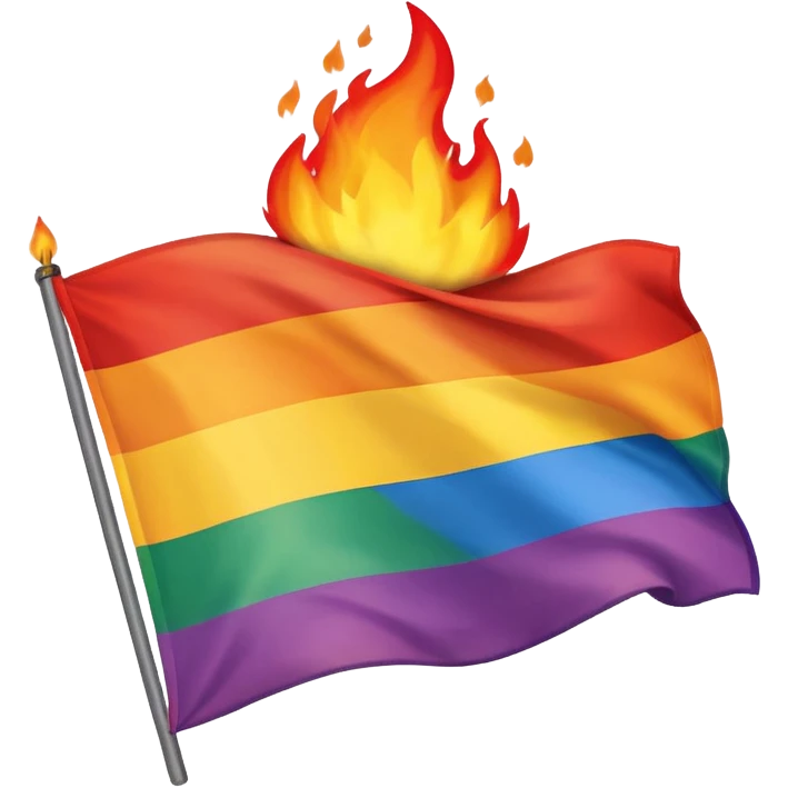 destroyed by fire lgbt flag  emoji
