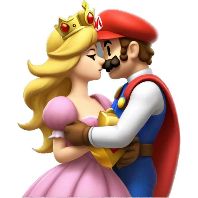 super mario kissing princess daisy emoji