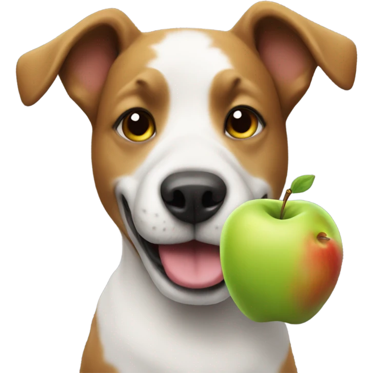 dog with a apple emoji