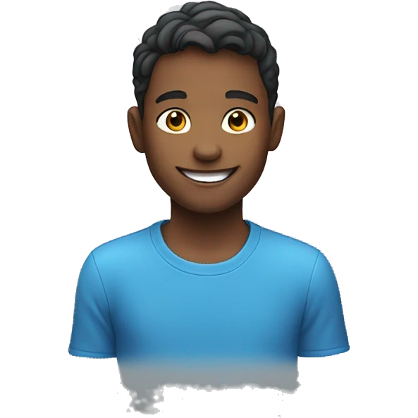 smiling boy in blue shirt emoji