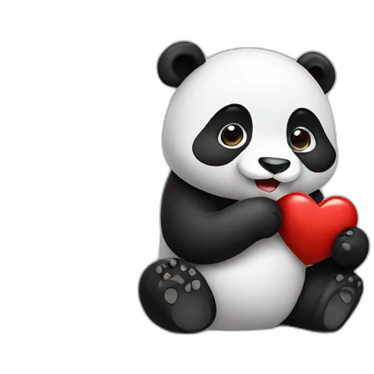 panda chewing on a heart emoji  emoji