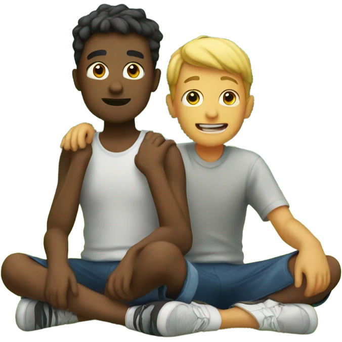 two boys on the grass emoji