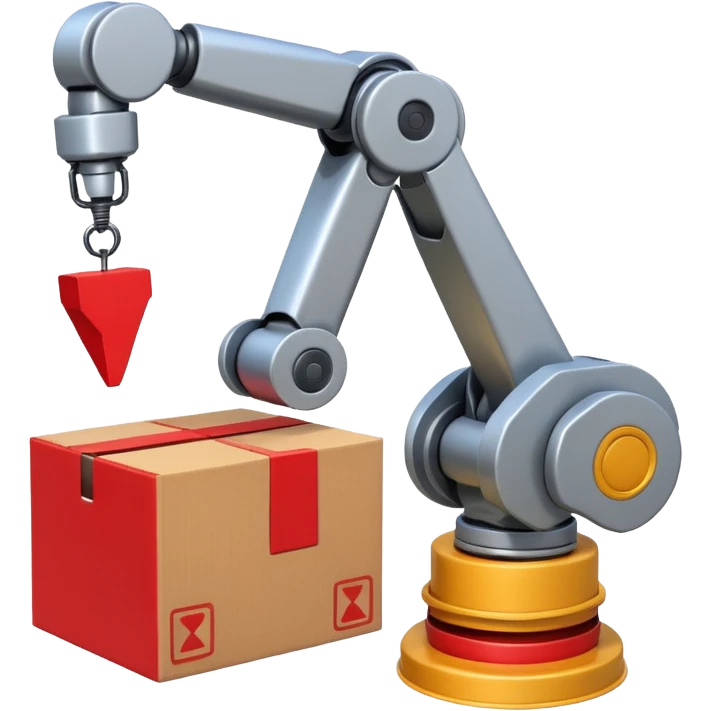 robot arm which is picking block in box emoji