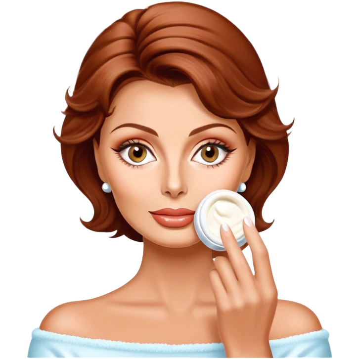 skin care cream application Sophia Loren emoji