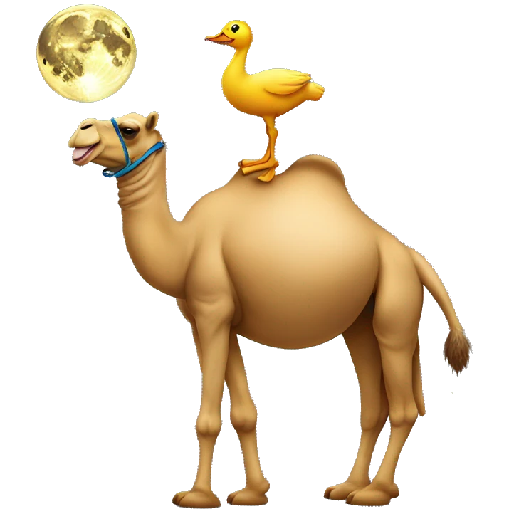 camel dressed as a duck tap dancing on the moon  emoji