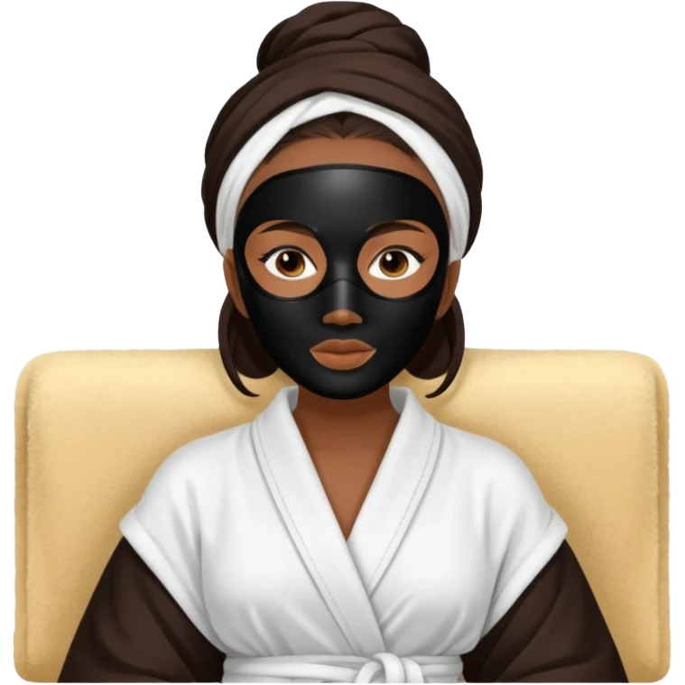 Lady with black face mask spa beauty full face relaxing emoji