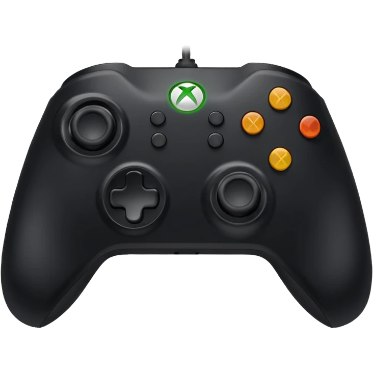 Xbox gamepad, black, front view emoji