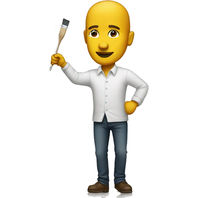 man painting on wall emoji