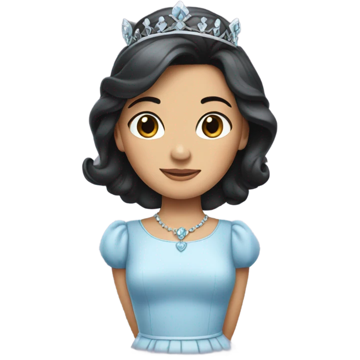 Dark haired princess with light blue dress  emoji