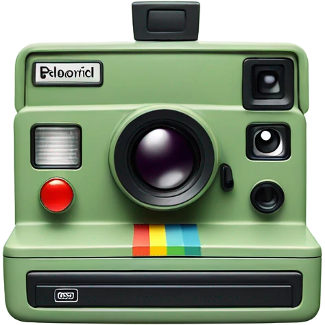 Polaroid camera sage green emoji