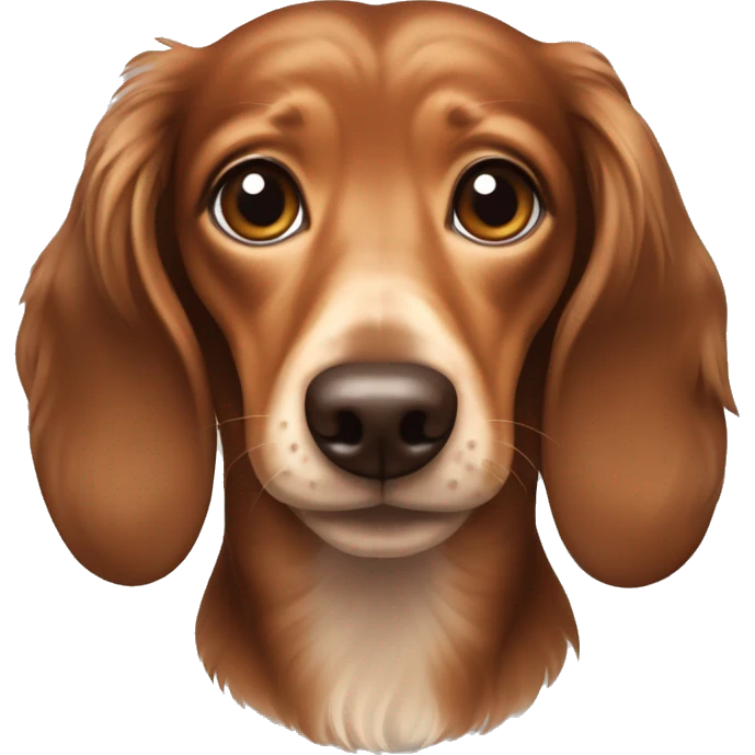 Brown long haired miniature Weiner dog  emoji