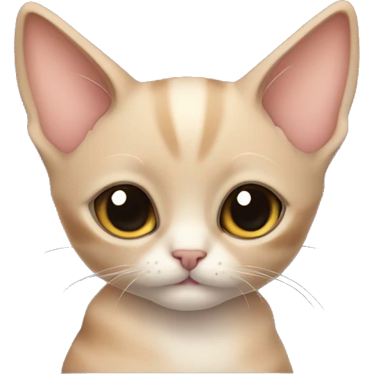 A reed-colored fold-eared kitten emoji