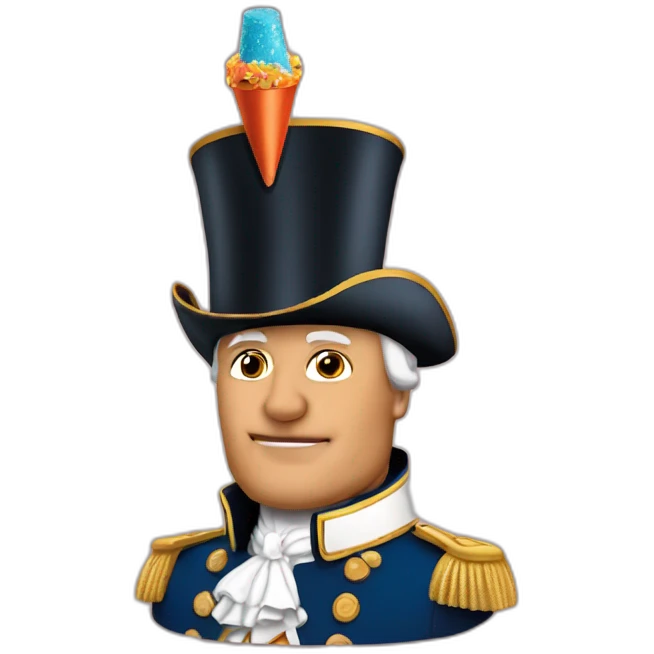 Napolean with cone party hat emoji