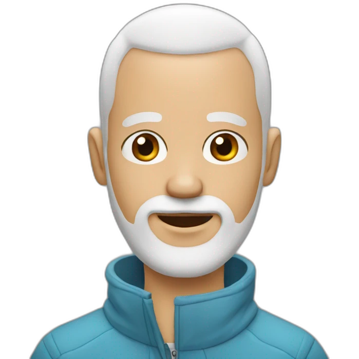 Man with glaces without hair with beard emoji
