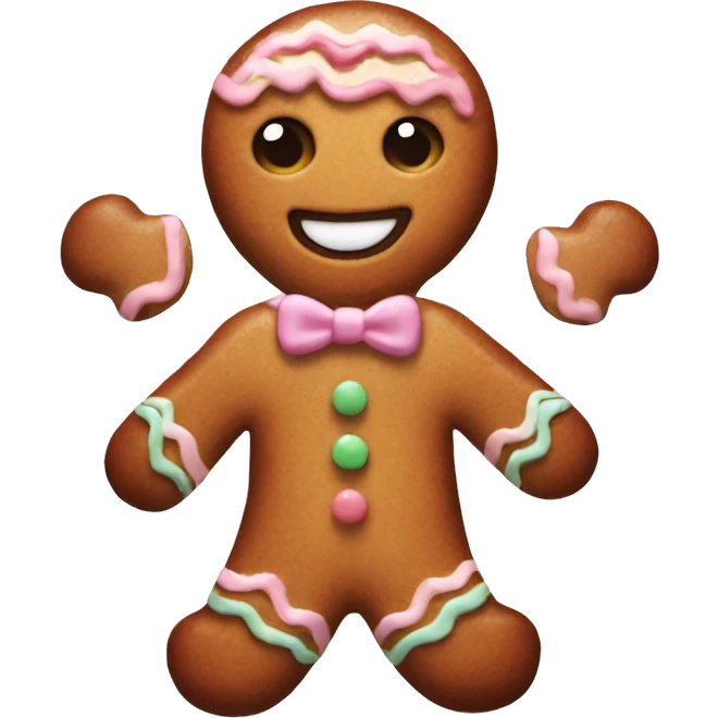 Pastel gingerbread man emoji