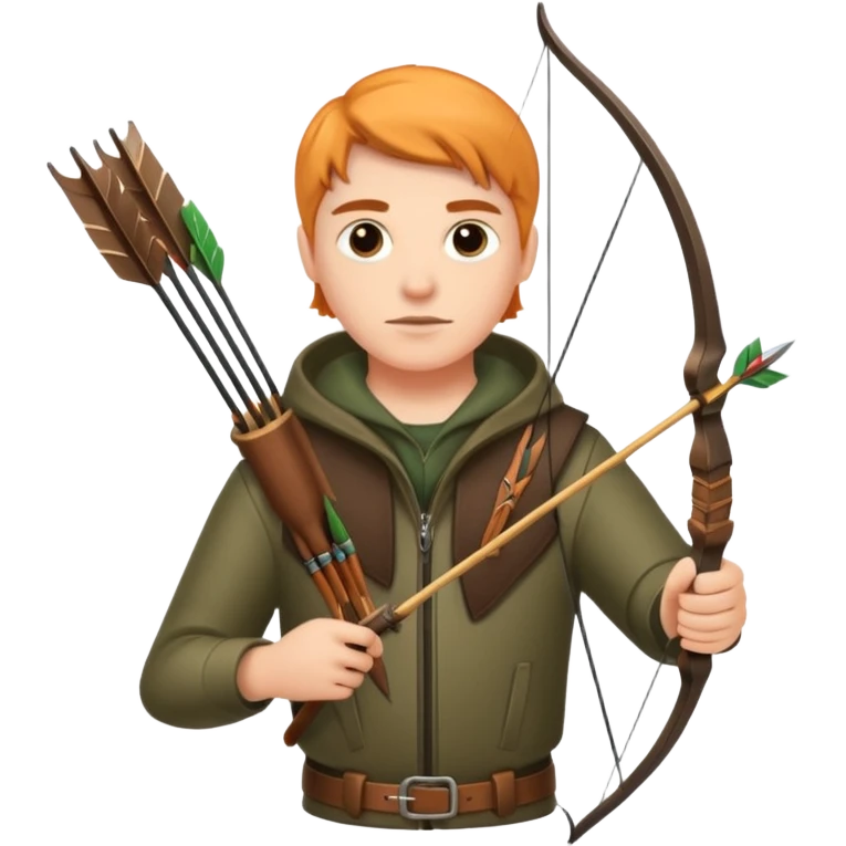 The classic hunter image with bow and arrow emoji