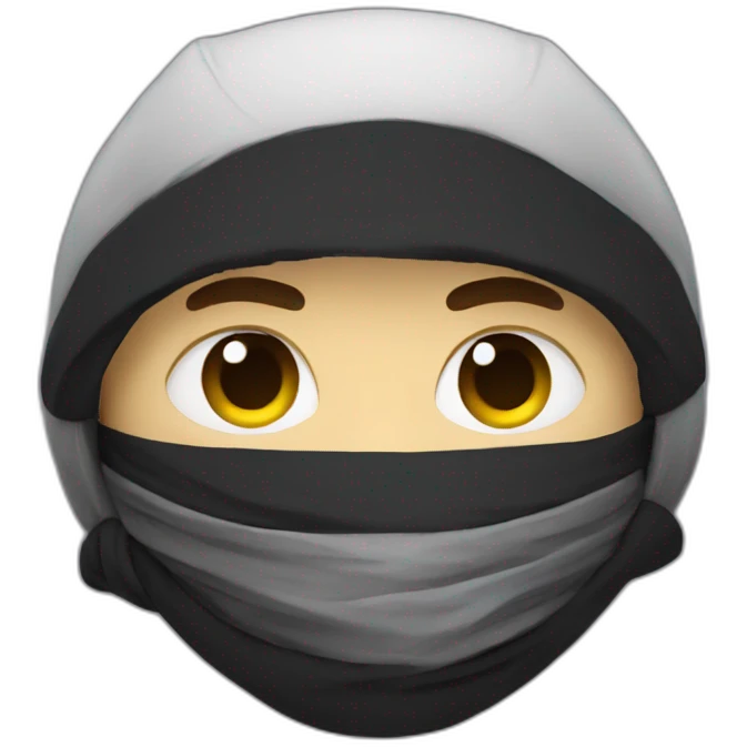 ninja with broken heart emoji eyes emoji