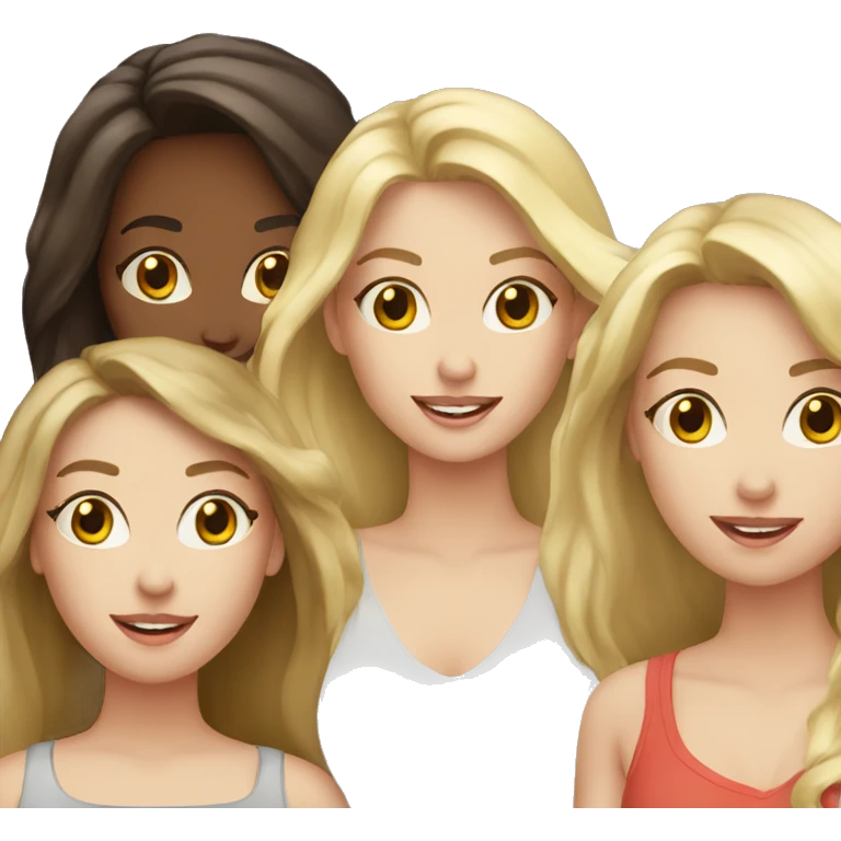 2 blonde girls and 1 brunette girl emoji