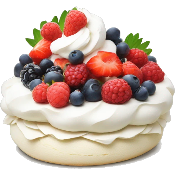 Pavlova with berries  emoji