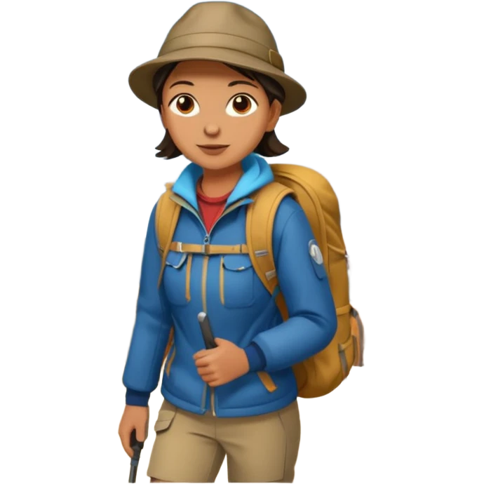Hiking in the mountains autumn scenery emoji
