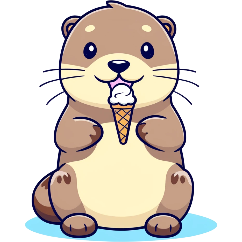 otter eating icecream  emoji
