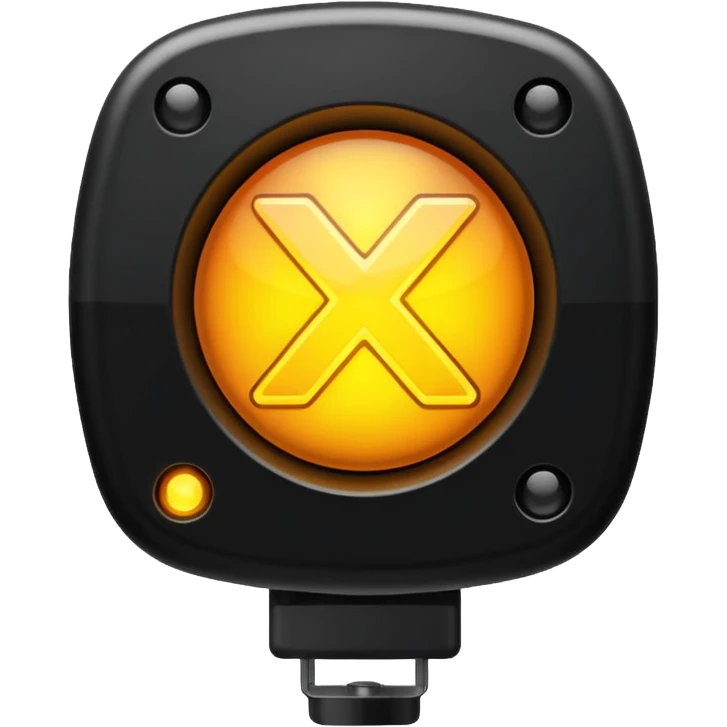 Strobe light with a black X over it. emoji