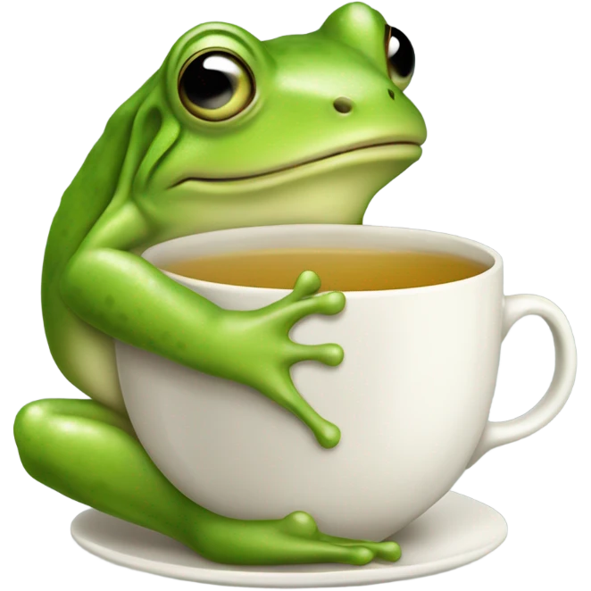 Frog sipping tea emoji
